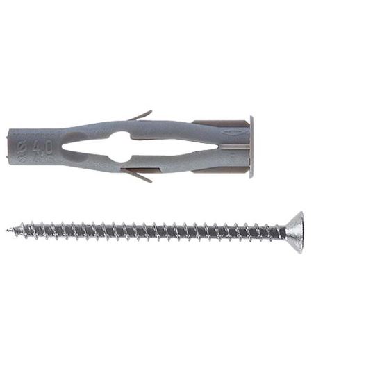 Immagine di TASSELLO IN NYLON, CON VITE TSP, FU 10 V K, 4 PEZZI