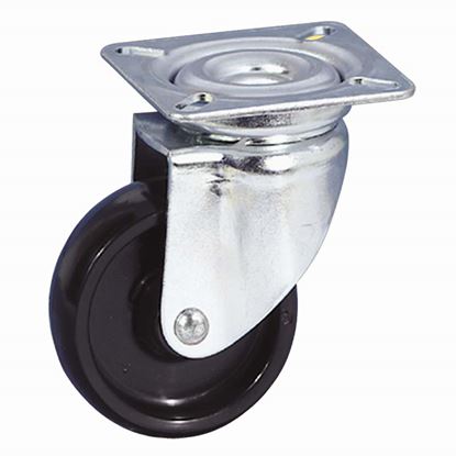 Immagine di RUOTA IN POLIAMMIDE 6, SUPPORTO ROTANTE PIASTRA, COLORE NERO, PORTATA 40 KG, Ø 50 MM