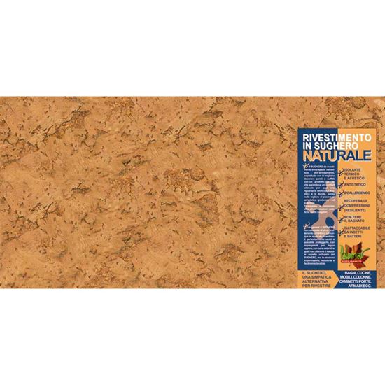 Immagine di RIVESTIMENTO IN SUGHERO, LASTRA 30X60 CM, SPESSORE 3 MM, ASPETTO DELLA CORTECCIA FINE, SUPERFICIE A VISTA RUSTICA, CONFEZIONE DA 5 PEZZI