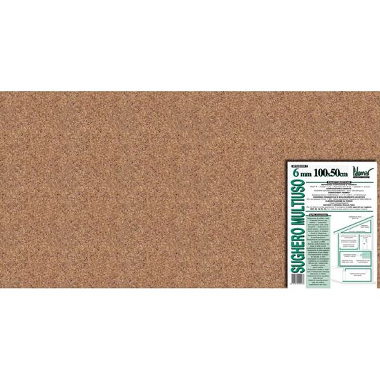 Immagine di ISOLANTE IN SUGHERO AGGLOMERATO NATURALE, 100X50X±0,55 CM, DENSITÀ 200 KG/M³, CONFEZIONE 2 LASTRE DA 1 M²