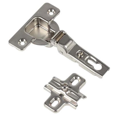 Immagine di 2 CERNIERE A SCATTO, Ø FORO 35 MM, PER ELEMENTI FRIGO, CON BASETTA