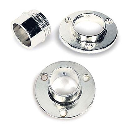 Immagine di 2 REGGITUBO A GHIERA, Ø 18 MM, SVITABILE/FISSO, FINITURA CROMATA