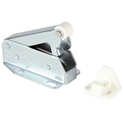 Immagine di CHIUSURA A CRICCHETTO, BLOCCA ANTINE, CON RULLO, 29X53 MM, FERRO ZINCATO