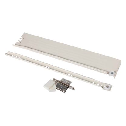 Immagine di GUIDA CON SPONDINA, PER CASSETTI SCORREVOLI, COLORE CREMA, 86X450 MM