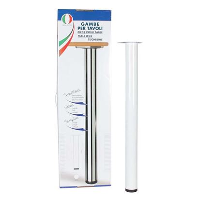Immagine di GAMBE PER TAVOLI, PIASTRA FISSA, 4 PEZZI, COLORE ALLUMINIO, Ø 60XH710 MM