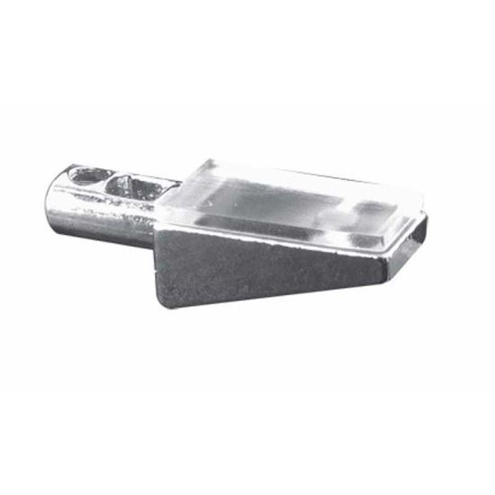 Immagine di 36 REGGIPIANO PER VETRO, PERNO Ø 5 MM, FINITURA NICHELATA, CON GOMMINO IN SILICONE