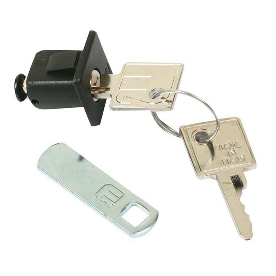 Immagine di SERRATURA A LEVA, FISSAGGIO A PRESSIONE, PER ANTE IN METALLO