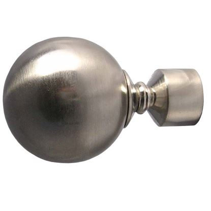 Immagine di BASTONE TENDA, EASY PRATICO, Ø 19 MM, ESTENSIBILE 120/210 CM, CON SUPPORTI 12/18 CM, TERMINALE SFERA, NICHEL SATINATO