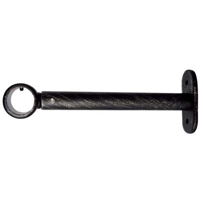Immagine di SUPPORTO CHIUSO, EASY BASICO, ESTENSIBILE 11/19 CM, Ø 20 MM, FISSAGGIO A PARETE, 2 PEZZI, COLORE NERO/ARGENTO