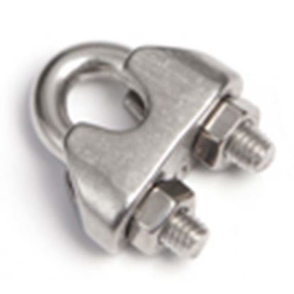 Immagine di MORSETTI PER FUNI, DIN 741, INOX AISI 316, 4 MM, 4 PEZZI