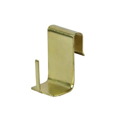 Immagine di GANCIO A INCASTRO, IN METALLO, PER ASTINE FINESTRA, PER SERRAMENTI IN ALLUMINIO, 4 PEZZI, COLORE ORO