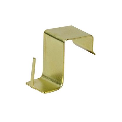 Immagine di GANCIO A INCASTRO, IN METALLO, PER ASTINE FINESTRA, PER SERRAMENTI LEGNO E PVC, 4 PEZZI, COLORE ORO