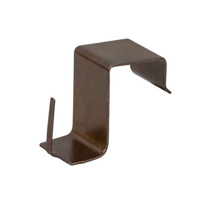 Immagine di GANCIO A INCASTRO, IN METALLO, PER ASTINE FINESTRA, PER SERRAMENTI LEGNO E PVC, 4 PEZZI, COLORE BRONZO