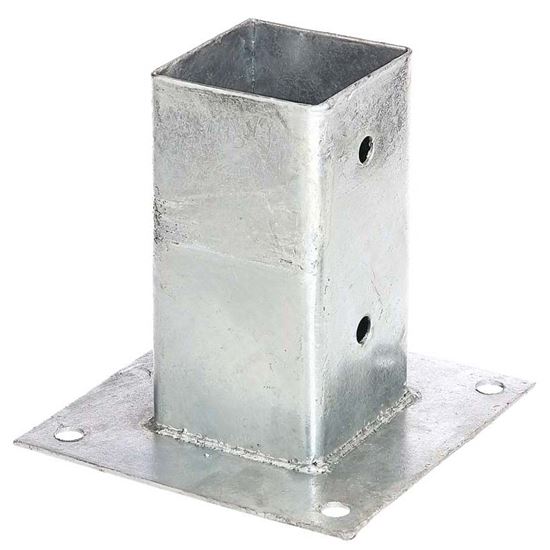 Immagine di PORTAPALO DA AVVITARE, PER PALI QUADRI, ZINCATO A FUOCO, 71X71 MM