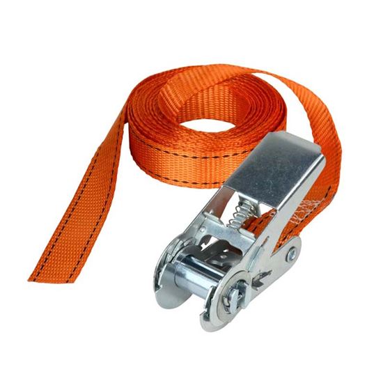 Immagine di CINGHIA CON CRICCHETTO, FAST LINK™, COLORE ARANCIO, MM 25X5 MT, RESISTENZA 150 KG