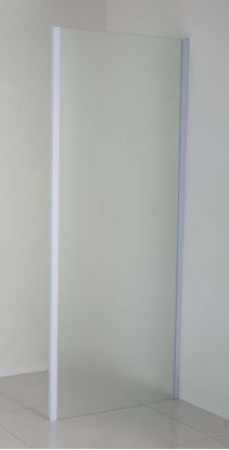 Immagine di LATO FISSO PER PORTE, PROFILO BIANCO, CRISTALLO PIUMATO, SPESSORE 6 MM, 80X195 CM
