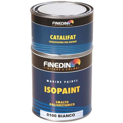 Immagine di FINITURA BRILLANTE FINEDIN, ISOPAINT 75/25, POLIURETANICA BICOMPONENTE, ELEVATA QUALITÀ E DUREZZA, 2,5 LT, COLORE BIANCO