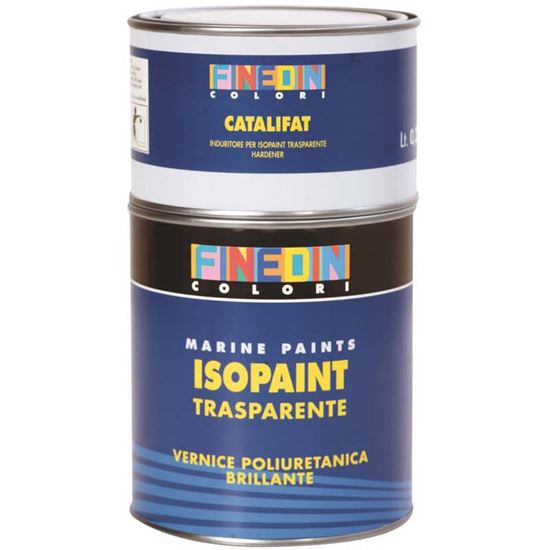 Immagine di FINITURA BRILLANTE FINEDIN, ISOPAINT 70/30, POLIURETANICA BICOMPONENTE, ELEVATA QUALITÀ E DUREZZA, 0,75 LT, TRASPARENTE