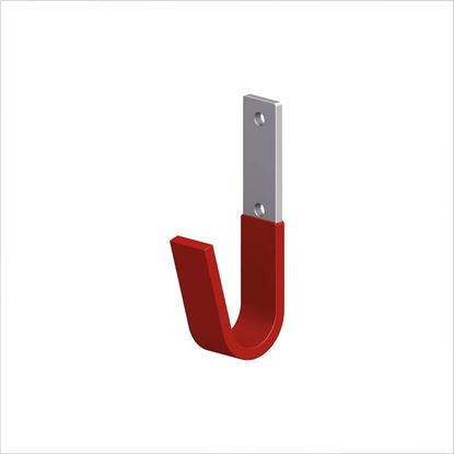Immagine di GANCIO ACCIAIO, PIATTO, GOMMATO, COLORE ROSSO, 87X32 MM
