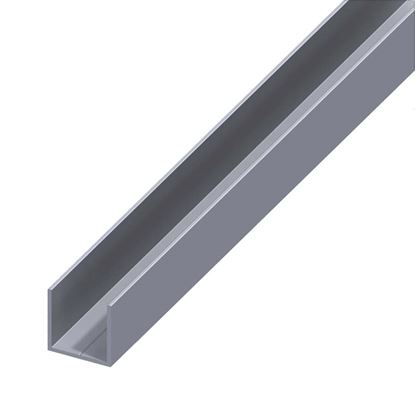 Immagine di PROFILO A U QUADRATO, ALLUMINIO NATURALE, 15,5X1,5 MM, 2,5 MT