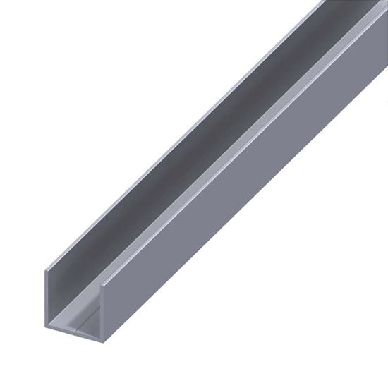 Immagine di PROFILO A U QUADRATO, ALLUMINIO NATURALE, 19,5X1,5 MM, 2,5 MT
