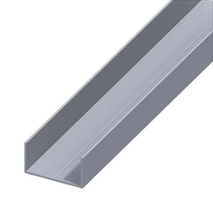 Immagine di PROFILO A U RETTANGOLARE, ALLUMINIO NATURALE, 15,5X27,5 MM, 2,5 MT
