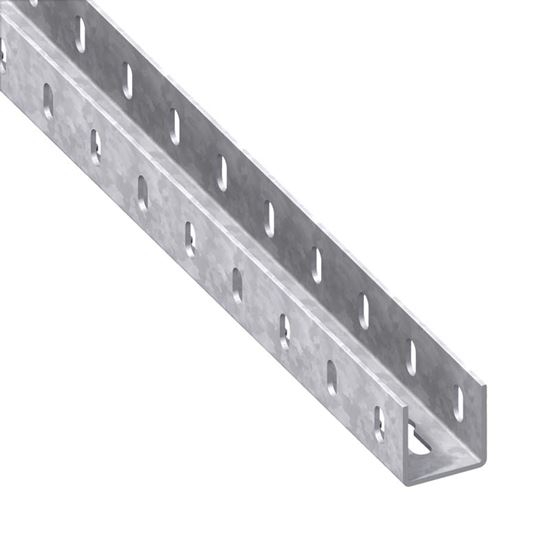 Immagine di PROFILO A U PERFORATO 35,5 MM, ACCIAIO ZINCATO, 2,5 MT