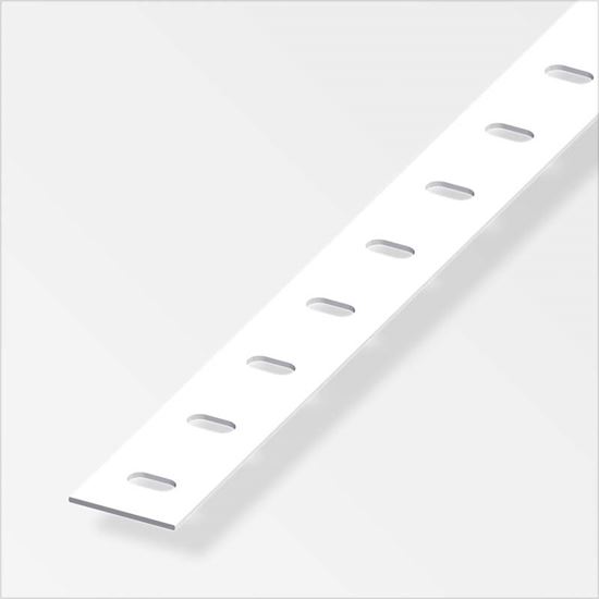 Immagine di BARRA PIATTA PERFORATA 23,5 MM, ALLUMINIO ARGENTO, 1 MT
