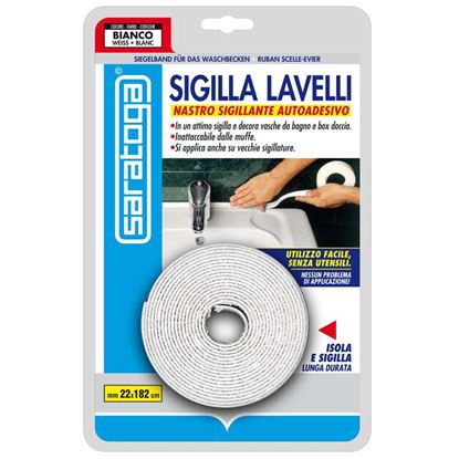 Immagine di NASTRO PREFORMATO SARATOGA, SIGILLA TRA LA PARETE E IL LAVELLO O LAVANDINO