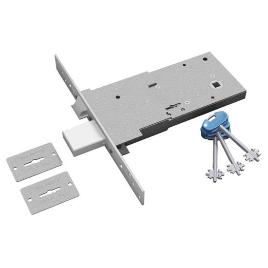 Immagine di SERRATURA AD INFILARE, DOPPIA MAPPA, 3 CHIAVI, ENTRATA 90 MM