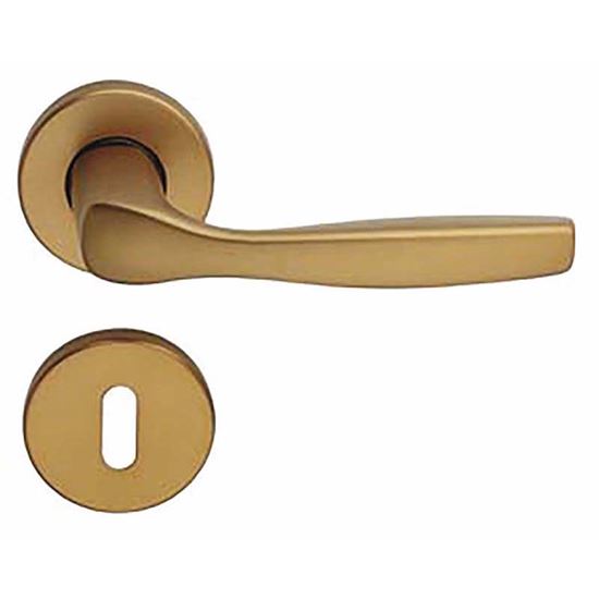 Immagine di MANIGLIA ROSETTA, BOCCHETTA FORO PATENT, COLORE BRONZO