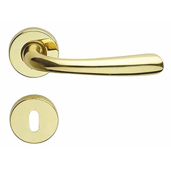 Immagine di MANIGLIA ROSETTA HANDY, Q8, OTTONE LUCIDO VERNICIATO