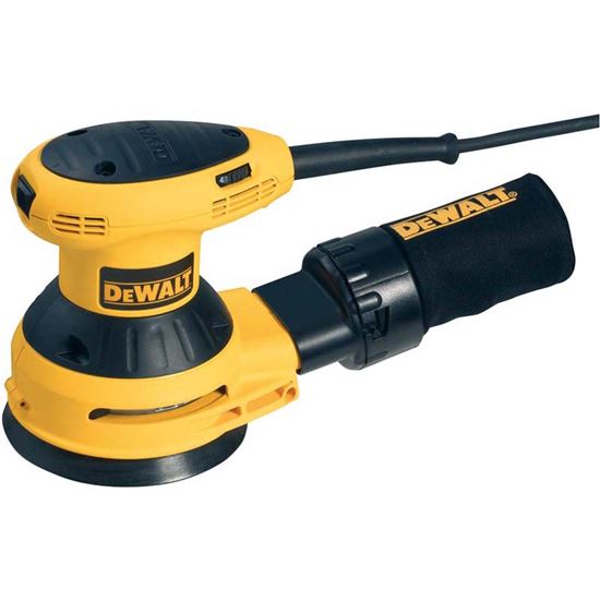 Immagine di LEVIGATRICE ROTORBITALE DEWALT, DWE6423-QS, PALMARE, 280 W, SACCHETTO RACCOGLIPOLVERE, DISCO DI CARTA ABRASIVA, PESO 1,6 KG
