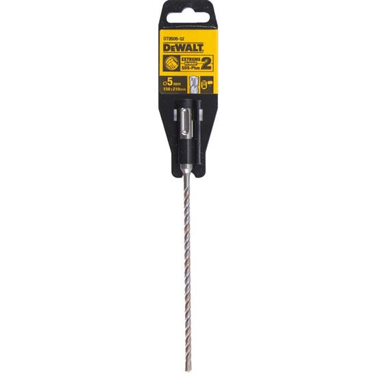 Immagine di PUNTA DEWALT, EXTREME 2, ATTACCO SDS-PLUS, 2 TAGLIENTI, PER MURO E CALCESTRUZZO, Ø 6X210 MM