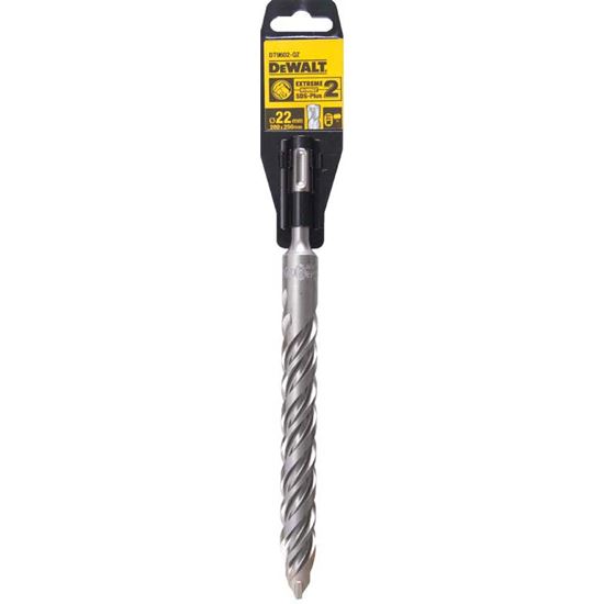 Immagine di PUNTA DEWALT, EXTREME 2, ATTACCO SDS-PLUS, 2 TAGLIENTI, PER MURO E CALCESTRUZZO, Ø 22X250 MM