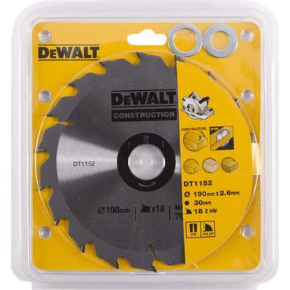 Immagine di LAMA DEWALT, PER SEGA CIRCOLARE, 18 DENTI, FORMA DENTE ATB CON ANGOLO 20°, SPES.2,6 MM, FORO LAMA Ø 30 MM, LAMA Ø 190 MM