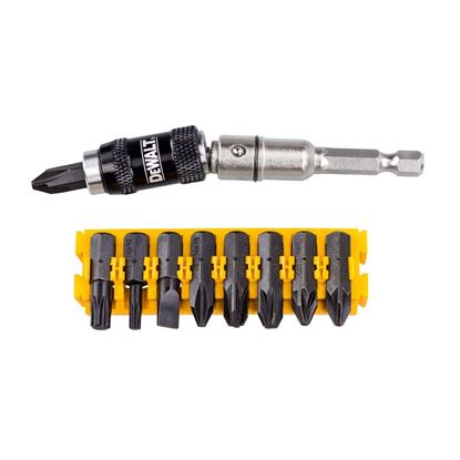Immagine di PORTA INSERTI DEWALT, MAGNETICO PIVOTALE, PER AVVITATORI A IMPULSI, ATTACCO 1/4", CON 9 INSERTI ASSORTITI