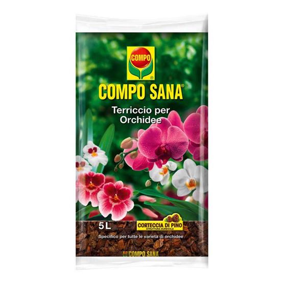 Immagine di TERRICCIO COMPO, SANA®, PER ORCHIDEE, A BASE DI CORTECCIA DI PINO E TORBA BIONDA, 5 LT
