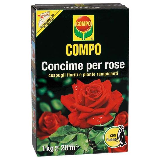 Immagine di CONCIME COMPO, GRANULARE, PER ROSE, ARRICCHITO CON GUANO, APPORTA IL GIUSTO FABBISOGNO NUTRITIVO ALLE PIANTE, 1 KG