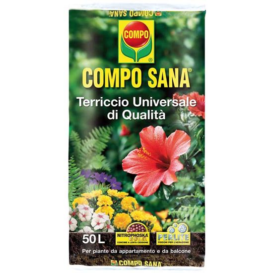 Immagine di TERRICCIO COMPO, SANA®, UNIVERSALE, PER TUTTE LE PIANTE VERDI, CON TORBA DI SFAGNO E DI FIOCCHI D'AERAZIONE, 50 LT