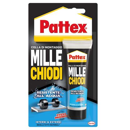 Immagine di PATTEX MILLECHIODI WATER RESISTANT, RESISTENTE AD ACQUA, UMIDITÀ E SBALZI DI TEMPERATURA, 100 GR