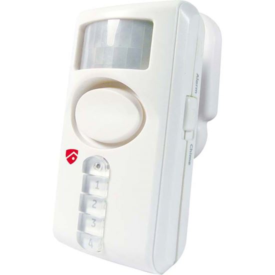 Immagine di ALLARME DI MOVIMENTO, AD INFRAROSSI, ATTIVAZIONE E DISATTIVAZIONE TRAMITE TASTIERA, PORTATA 6 MT, 2 FUNZIONI SUONERIA