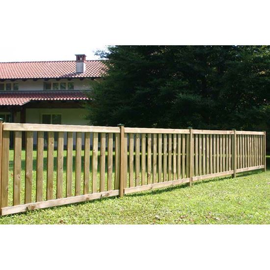 Immagine di STECCATO CAROL RETTA, IN PINO IMPREGNATO, CORNICE CON LISTONI 70X40 MM, SPESSORE LISTELLI VERTICALI 20 MM, 180XH90 CM