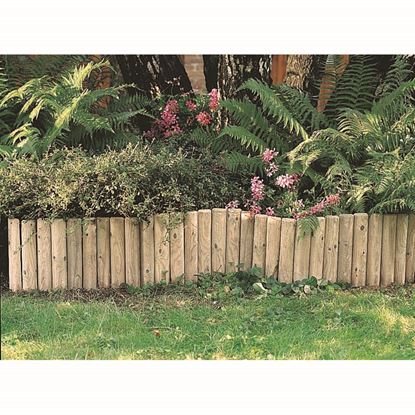 Immagine di BORDURA DA GIARDINO, IN PINO IMPREGNATO, SEZIONE A MEZZO TONDO Ø 46 MM, 200XH20 CM