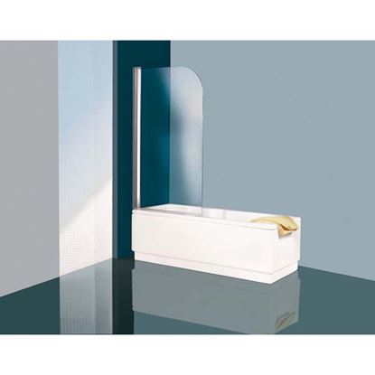 Immagine di LATO FISSO CAYMAN, PROFILO BIANCO, CRISTALLO TRASPARENTE, 75 CM
