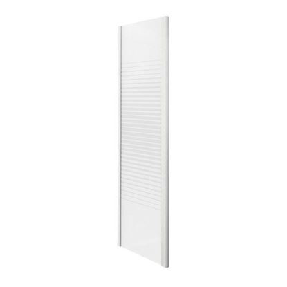 Immagine di LATO FISSO GALA, PROFILO ALLUMINIO BIANCO, CRISTALLO TEMPERATO 4 MM, CON SERIGRAFIA, 80XH185 CM