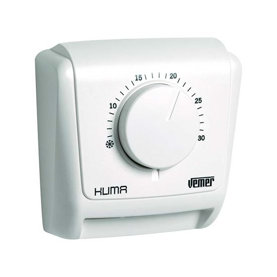 Immagine di TERMOSTATO AMBIENTE KLIMA 2, A MEMBRANA GAS, CON FUNZIONE INVERNO, DA PARETE, COLORE BIANCO