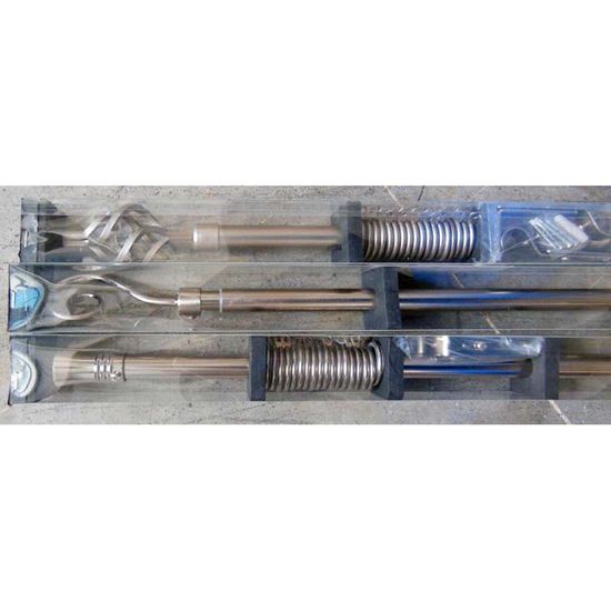Immagine di KIT BASTONE SCRICCIO ESTENSIBILE, Ø 16/19 MM, 120/210 CM, COLORE ACCIAIO LUCIDO