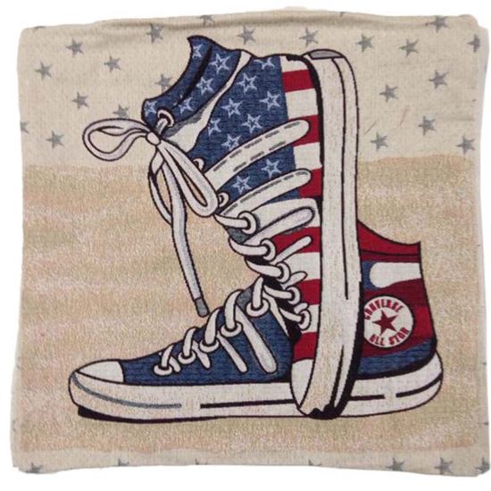 Immagine di CUSCINO ARREDO GOBELIN, 100% COTONE 40X40 CM, FANTASIA SCARPE