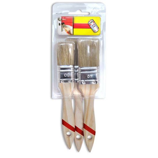 Immagine di KIT 3 PENNELLI, MANICO LEGNO 30-40-50, SOLVENTE